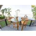 thumbnail image 5 of 3 Piece Teak Wood Half Moon Outdoor Patio Bistro Bar Set with 36" Round Glass Top Table and 2 Barstools, 5 of 5