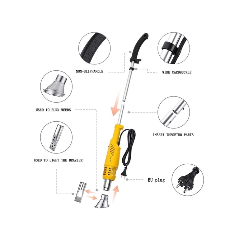 2000W Electric Thermal Weeder Weed Burner - 650°C Hot Air Grass