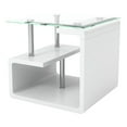 thumbnail image 5 of Furniture of America Neko Glass Top End Table, Glossy White, 5 of 9