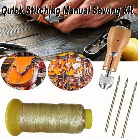 Hand Stitcher DIY Leather Craft,Professional Leather Sewing Awl Kit,Quick Sewing Tool,Suitable For DIY Craft Repair,1 Set With Needle,Hand Tools Kits,Springtok