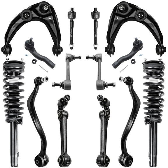 Detroit Axle - 14pc Suspension Kit for 2.5L 2010 2011 2012 Ford Fusion, Ready Struts, Upper Lower Forward Rearward Control Arms, Inner & Outer Tie Rods, Sway Bar Links Replacement