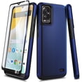 thumbnail image 5 of Nagebee For Blu View 5 Pro (B170D) Phone Case Tempered Glass Screen Protector Hybrid Dual-Layer Full-Body Protective Shockproof Rugged Dependable Phone Cover (Navy), 5 of 6