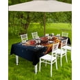 thumbnail image 4 of Fsddascl Basketball Outdoor Tablecloth - 60x84 Inch Rectangle Dining Table Cover, Flame Basketball Modern Abstract Art Waterproof Outdoor Table Cloth with Umbrella Hole & Zipper for Picnic/Patio, 4 of 7