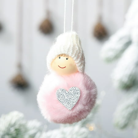 

Jeborah Christmas Plush Ball Pendant Cute Mini Snowman Hanging Pompom Doll Pendant