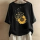 thumbnail image 2 of Tops de Algodón para las Mujeres Impreso Manga Corta Cuello Redondo Botón Arriba Camiseta, Algodón Casual Y Top de Lino, 2 of 4