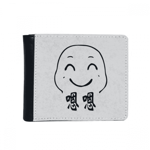 Joli Portefeuille en Faux Cuir Noir Motif Chat Heureux Multi-Fonction
