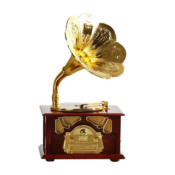 Vikakiooze Home Decor , Antique Classical Retro Gramophone Music Box Home Decoration Creative Gift