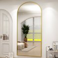 thumbnail image 2 of Anyrose 34"x76" Full Length Mirror with Arch-Top Standing Mirror Wall Mounted, Gold, 2 of 7