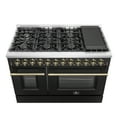 thumbnail image 3 of Galiano 48-inch Dual Fuel Range Black  Antique Brass Design with 8 Sealed Burners 107,000 BTU, 6.58 cu. ft. double ovens  Griddle, 3 of 5