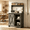 Gray, variant on Catrimown Farmhouse Coffee Bar Cabinet, Sideboard Buffet Cabinet with Storage and Shelf, Dark Oak