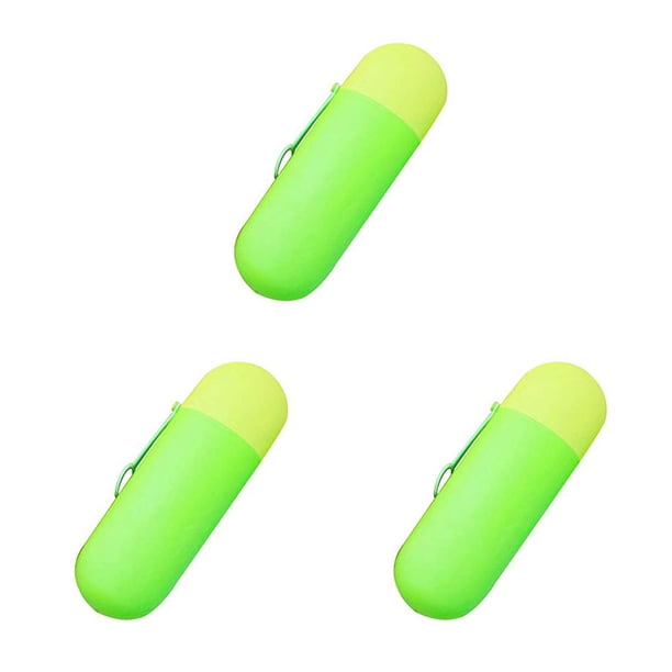 Cateissary Estuche para de de viaje, soporte portátil para senderismo, Camping, caja de almacenamiento para cepillos de dientes, taza de verde 3piezas Cateissary CBP040542