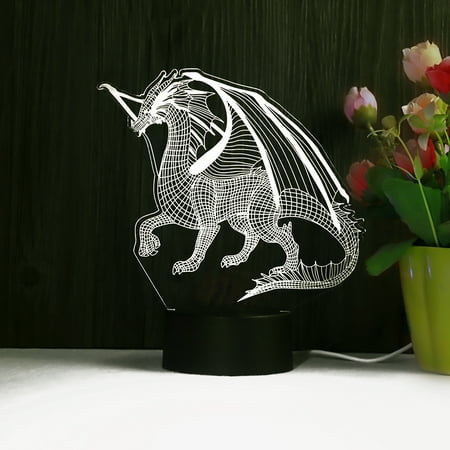 

3D Dinosaur Night Light LED Illusion Table Desk Lamps Dimmable Remote/Smart Touch Night Lights Best Toys Gift for Kids