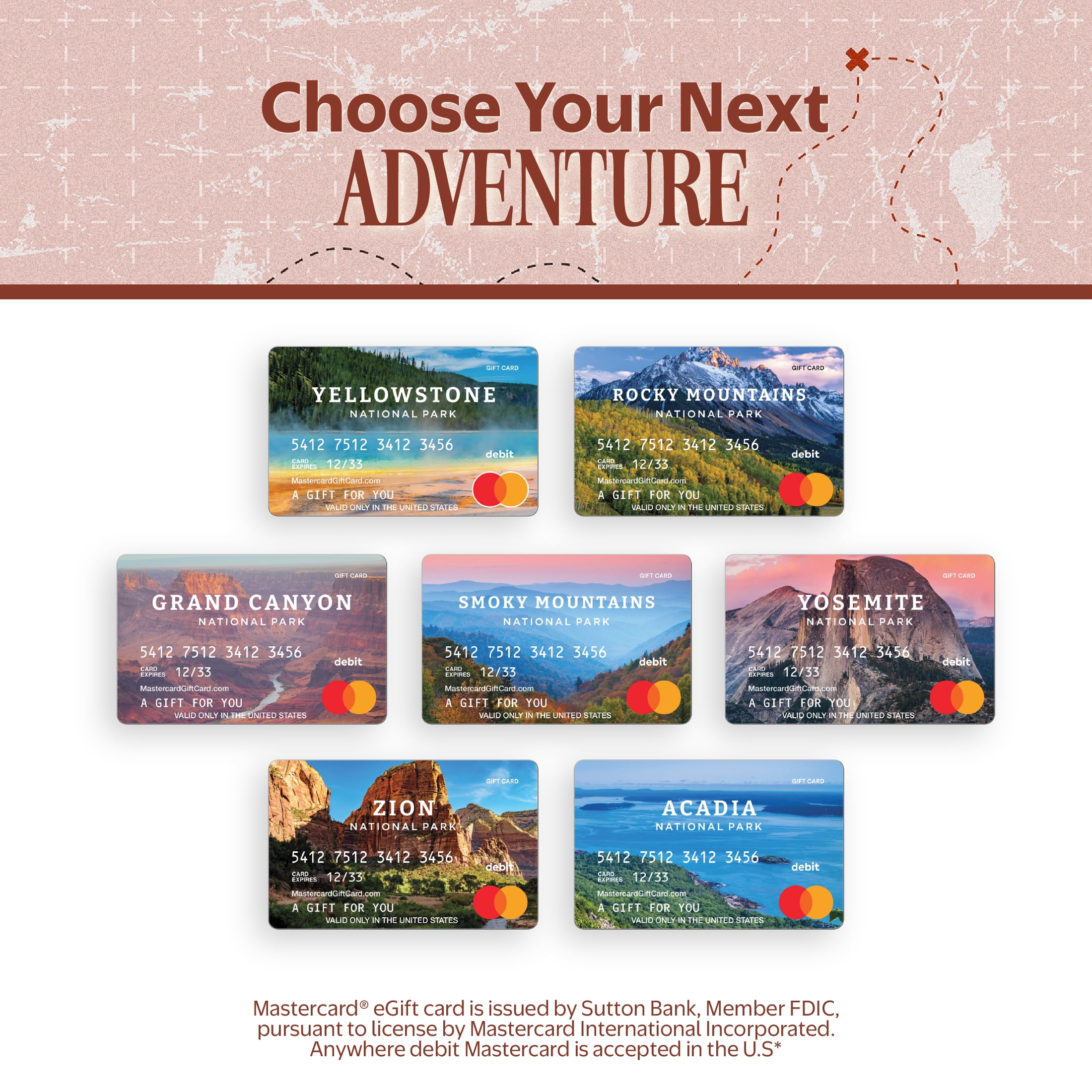 Mastercard® $20-$500 eGift Card Yosemite (Plus $6.84 Purchase Fee) [Email Delivery]