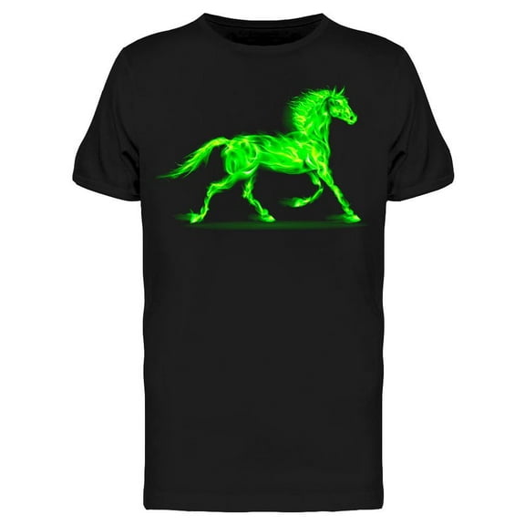 Green Fire Horse T-Shirt Men -Image by Shutterstock, Male Small