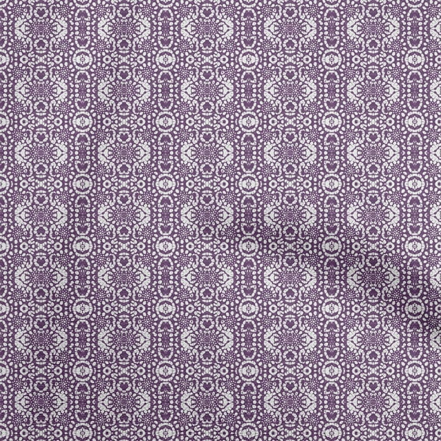 oneOone Georgette Viscose Purple Fabric Aian Batik Craft Projects Decor Fabric Printed By The Yard 42 Inch Wide