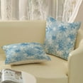 thumbnail image 4 of Christmas Pillow Covers 18x18 Set of 2 Winter Blue White Snowflake Throw Pillows Outdoor Christmas Decorations Blue Pillow Cases Linen Farmhouse Holiday Decor Cushion Covers for Couch Home, 4 of 7