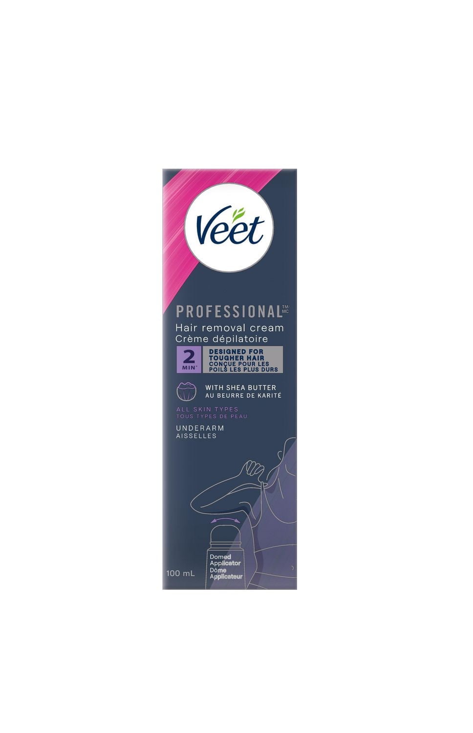VEET® Professional™, Hair Removal Cream, Designed for Tougher to Remove Hair, All Skin Types, for Underarms, 100mL, 100mL
