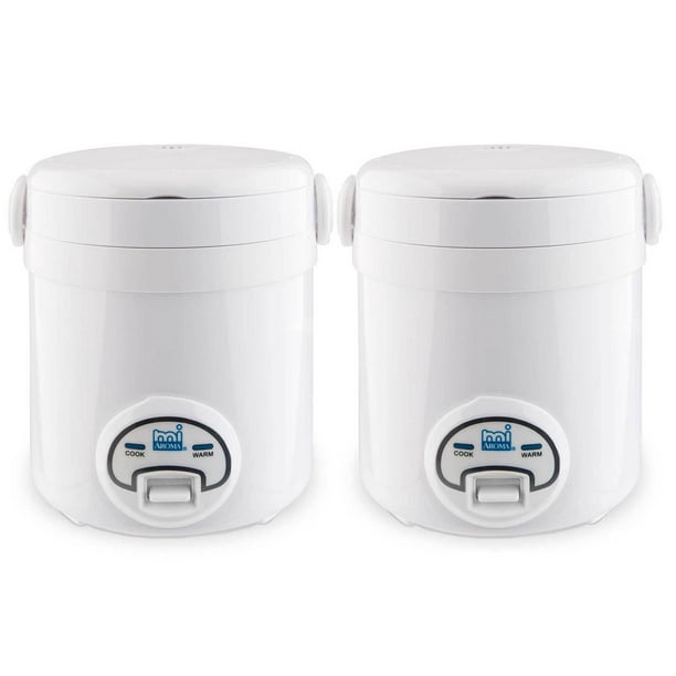 Aroma Mini Numérique 3 Tasse Antiadhésif Lave-Vaisselle Cuiseur à Riz, Blanc (2 Pack)