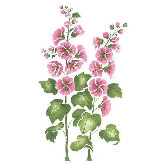 Large Hollyhock Flower Wall Stencil SKU #2092A by Designer Stencils