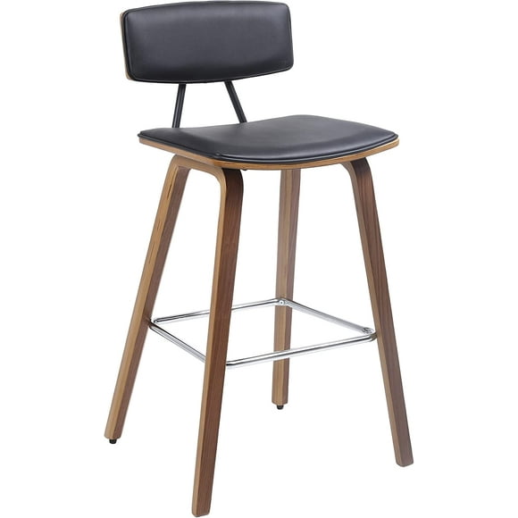 27 inch Bar Stools Vintage Wood Barstool Pub Chairs Counter Stools with Back and Foot Ring