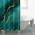 thumbnail image 4 of Green and Gold Marble Glitter Waves Pattern Shower Curtain 36"x72" ,Bathroom Decorative Shower Curtains Set with 12 Hooks,Modern Waterproof Washable Shower Curtain, 4 of 6