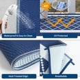 thumbnail image 7 of HIWEAVER 9' x 12' Navy/White Outdoor Rug PP Plastic Straw Woven Waterproof Patio Rug with Border Portable Outside Carpet for Balcony Deck Picnic Garden Decor, 7 of 7
