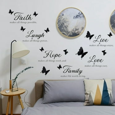 FUYGRCJ Wall Stickers,Wall Decals DIY Art Quote Words Home Decor,Butterfly Wall Art Stickers for Home