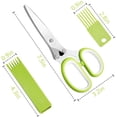 thumbnail image 6 of 5-Blade Herb Cutter Scissors with Safety Cover, Cleaning Comb - Green, 6 of 7
