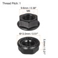 thumbnail image 3 of Uxcell M6 Serrated Flange Hex Lock Nuts, Carbon Steel Black Oxide Finished 100 Pack, 3 of 4