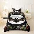 thumbnail image 2 of Homewish Vintage Gothic Bat Twin Duvet Cover for Adults, Rustic Grape Moon Twin Bedding, Black Reversible, 2-Piece, 1 Duvet Cover and 1 Pillowcase, 2 of 6