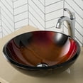 thumbnail image 3 of KRAUS Round Red Black and Gold Glass Vessel Bathroom Sink, 17 inch, 3 of 9