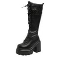 thumbnail image 2 of Wowcloth Knee-High Boots for Women – Lace-Up & Buckle Design with Chunky Heel & Platform Sole for Stylish Casual Winter Outfit, 2 of 9