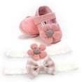 thumbnail image 3 of Baby Girl Anti-Slip Sole Newborn Infant First Walkers Shoes with 2 Headbands, 3 of 5