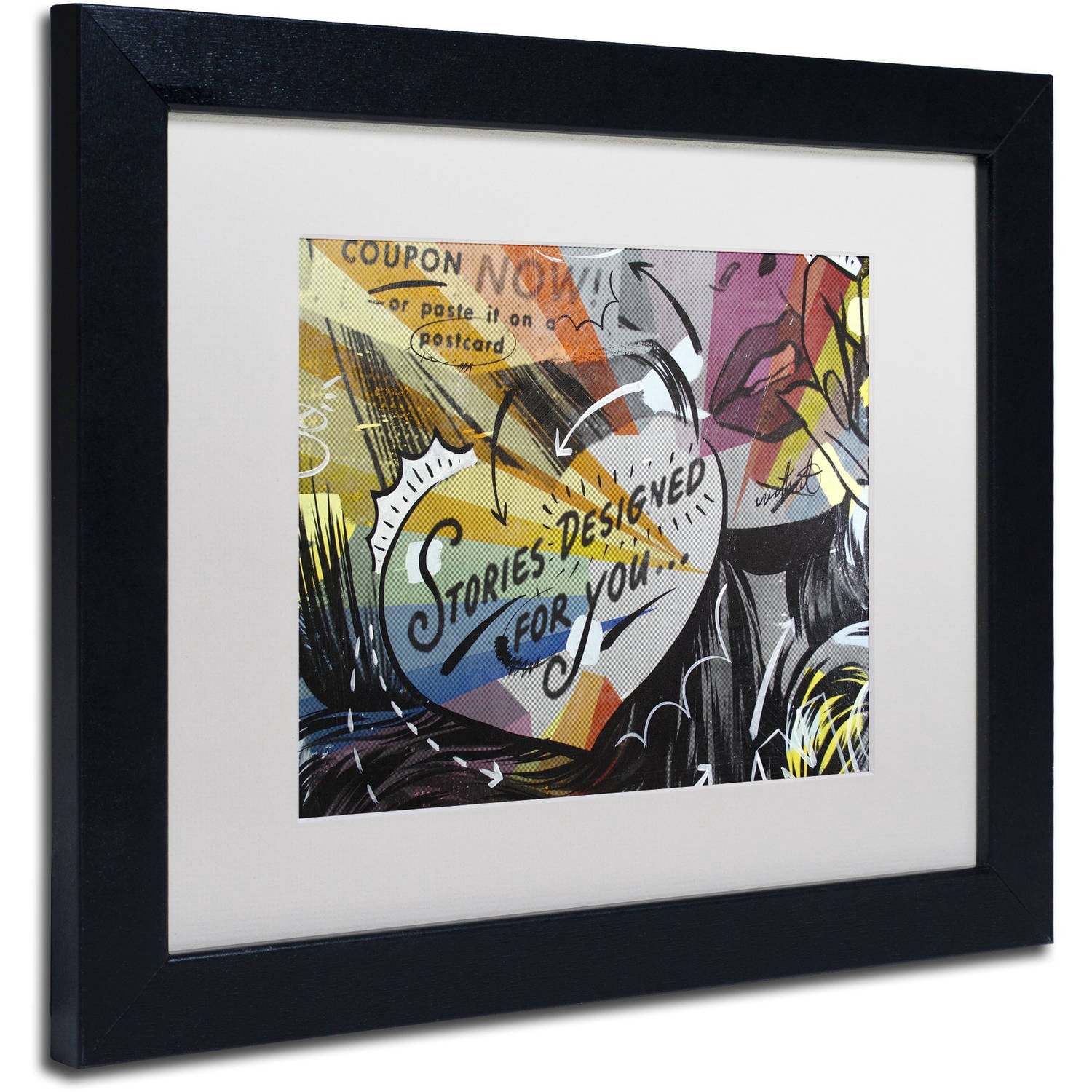 Trademark Fine Art "Coupon Stories" Canvas Art by Dan Monteavaro White Matte, Black Frame