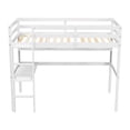 thumbnail image 5 of Twin Loft Bed with Built-in Desk and Bookcase of Three Compartments, Loft Bed Frame with Guardrails and Ladder for Kids Boys Girls Bedroom, No Box Spring Needed, White, 5 of 7