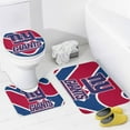 thumbnail image 4 of New York Bathroom 4 Pieces Set Shower Curtain, Toilet Lid Cover and Bath Mat, Non-Slip Rugs,Durable and Waterproof for Football Fans Bathroom Decor Set, 72" x 72", 4 of 6
