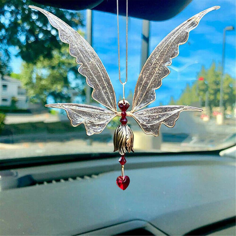 Crystal Prisms Ball Suncatcher Butterfly Hanging Ornament Car Pendant Home Decor 