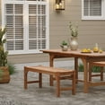 thumbnail image 3 of LuxenHome Natural Solid Wood 47.2-Inch Long Rectangle Sloping Seat Outdoor Bench, 3 of 9