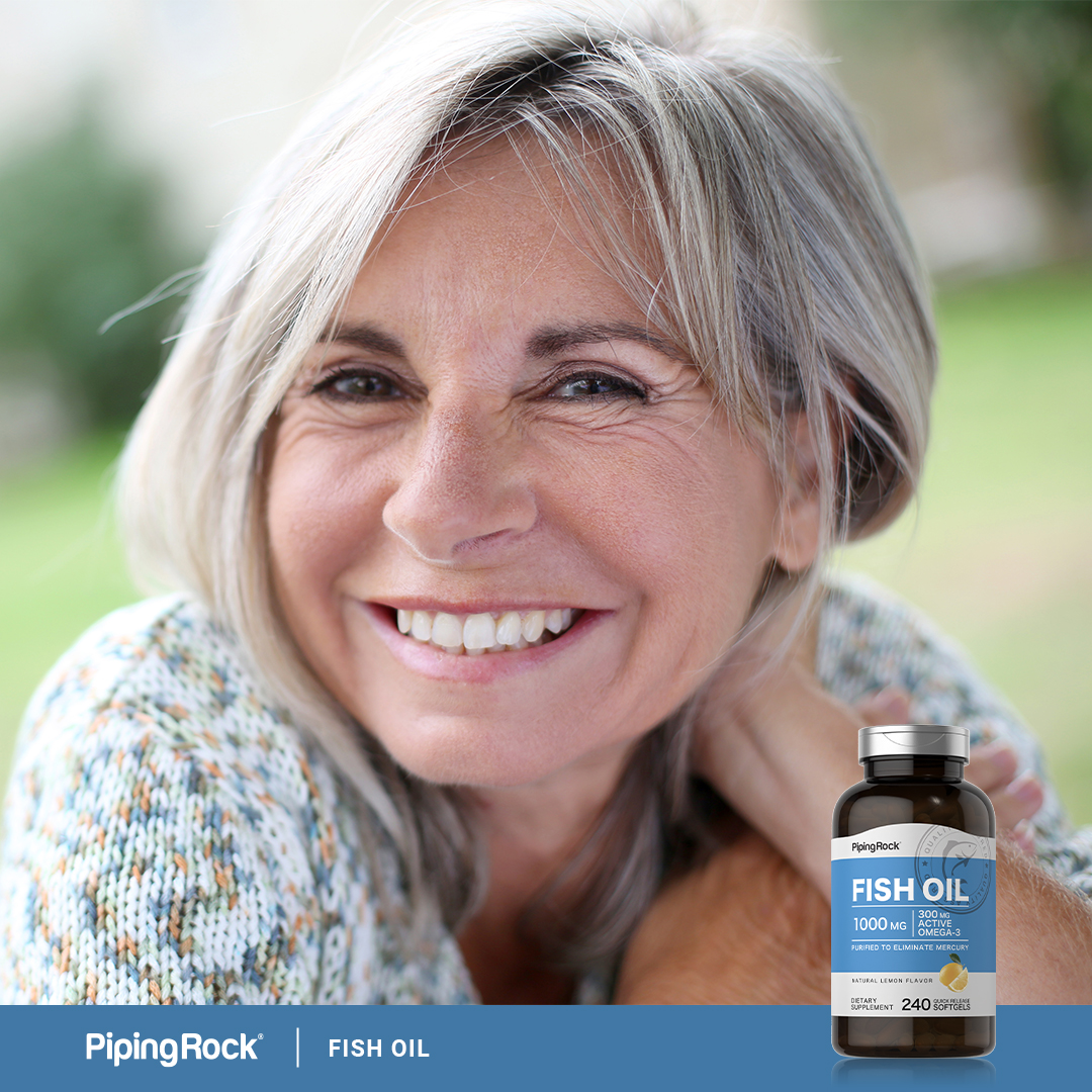 Fish Oil 1000 mg | 240 Softgels for Men and Women | Lemon flavor | by Piping Rock