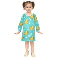 thumbnail image 2 of long-sleeved dress Rubber Duck Bubbles Pattern A-line dress with ribbed cuffs Soft and comfortable, 2 of 6