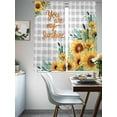 thumbnail image 5 of Sunflower Sheer Curtains 72 Inches Long 2 Panels Set, Window Sheer Curtains for Living Room/Bedroom, Summer Botanical Checkered Yellow Floral Light Filtering Rod Pocket Curtain 52''x72''x2, 5 of 8