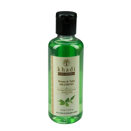Khadi Shuddha Heena & Tulsi Shampoo 210 ML - Promote Hair Growth & Protect Hair Scalp (SLS, SLES & PARABEN FREE), green, 210 (Best Shampoo For Hair Growth And Dandruff In India)