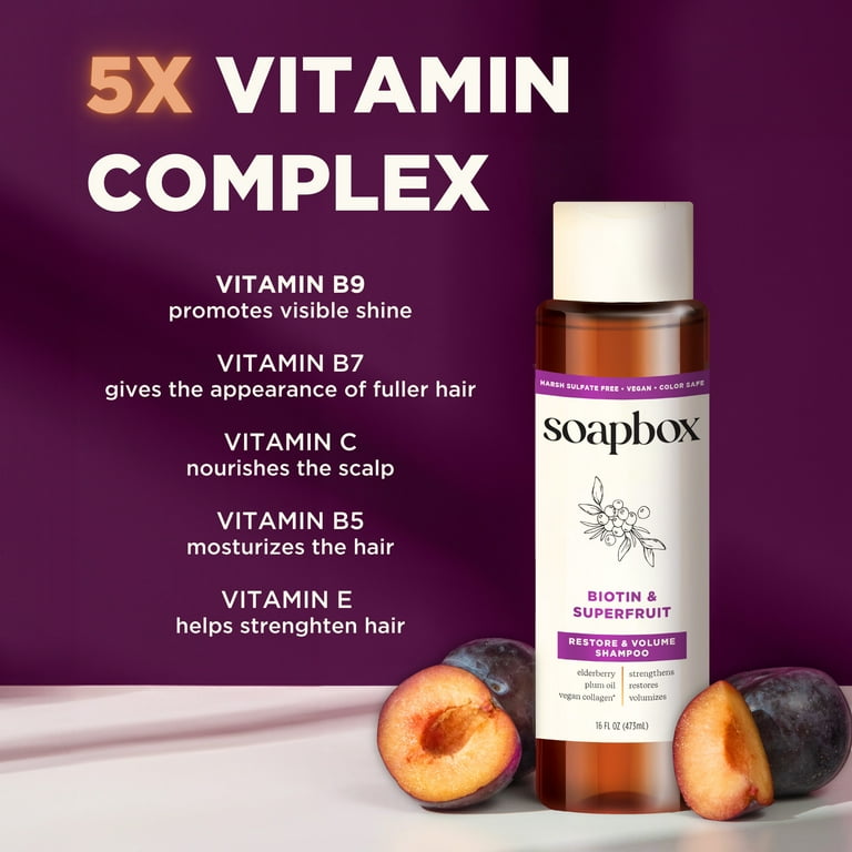 Soapbox Biotin & Superfruit Volumizing Shampoo with Elderberry and