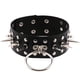 thumbnail image 1 of Gargantilla de remache de aleación de cuero PU punk de moda para mujer con colgante de anillo O (negro), 1 of 1