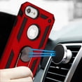 thumbnail image 5 of Apple iPhone 8, iPhone 7, iPhone 6/6s Phone Case Hybrid Durable 360 Degree Rotatable Ring Stand Holder Kickstand Fit Magnetic Car Mount Protective Case RED Cover for Apple iPhone 8 /7 / 6 /6S, 5 of 6