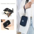 thumbnail image 2 of Fashion Solid Color Triple Zipper Large Capacity Ladies Clutch Wallet Travel Portable Popular Zipper Coin Purse Phone Wallet 703D-hei, 2 of 6