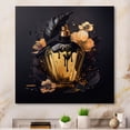 thumbnail image 2 of Designart Chic Black And Gold Perfume Bottle IX Canvas Wall Art, 2 of 5