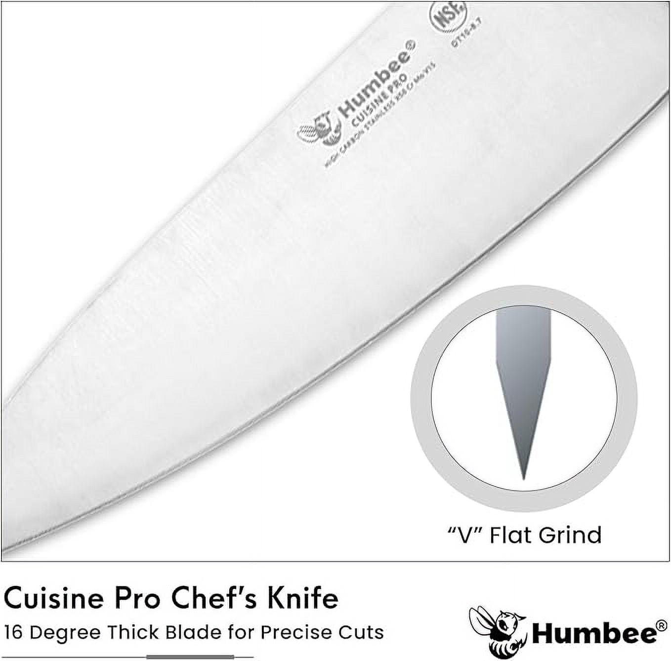 Humbee 8-Inch Chef Knife Razor-Sharp Blade Kitchen Knife with Comfortable Grip Handle, Blue DT-10 Series