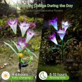 thumbnail image 2 of Solar Garden Stake Lights,2 Pack With 8 Lily, Purple And White, 2 of 5