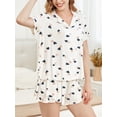 thumbnail image 2 of Jusfitsu Soft Pajama Set for Women Two Piece Sleepwear Ruffled Pajamas Button Down Pj Set with Shorts, 2 of 7